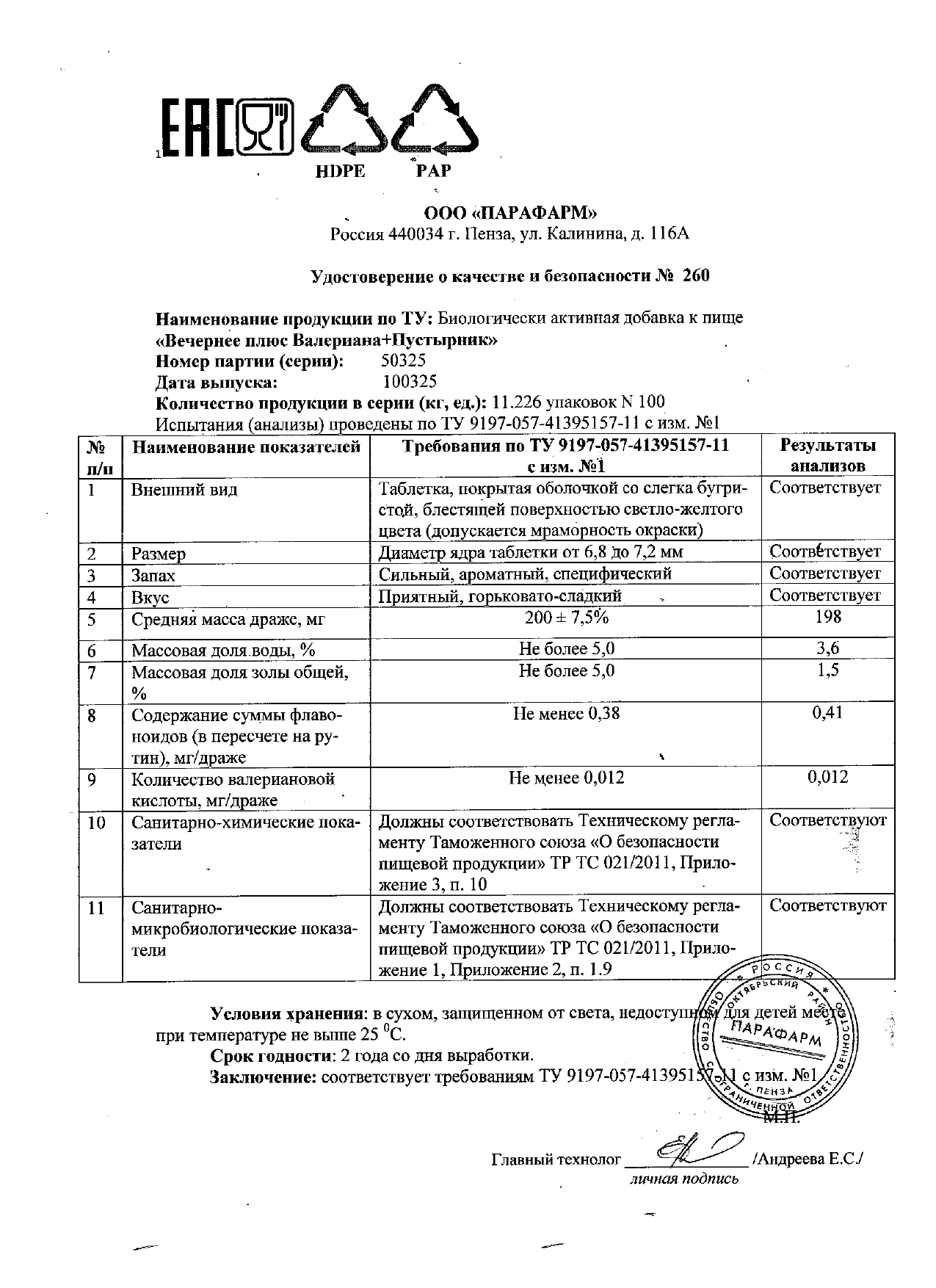 Паспорт №032025